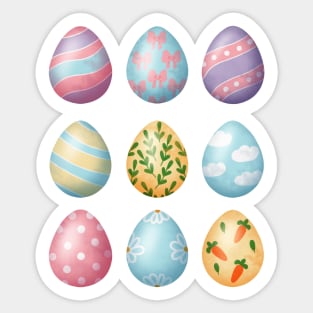 Colored Easter Eggs Sticker